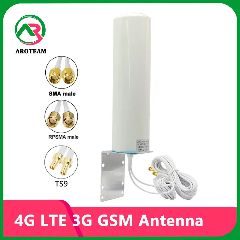 High Gain 28dbi 4G LTE 3G GSM Omni WiFi Antenna Outdoor Waterproof Network Reception Booster TS9 CRC9 SMA for Signal Amplifier