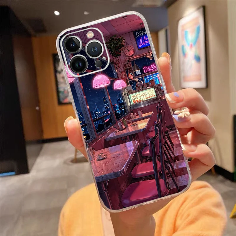 حافظة هاتف Carcasa Funda لهاتف آيفون 17 Pro Max 17 Air 16 15 14 13 Pro Max 15 16 Pro 15 Plus حافظة جمالية لليلة القهوة