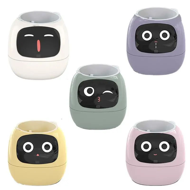 Intelligent Smart Plant Pot Multiple Expressions Rich Gesture Interaction Plant Care Adorable Plant Robot Indoor Plant Pot Decor