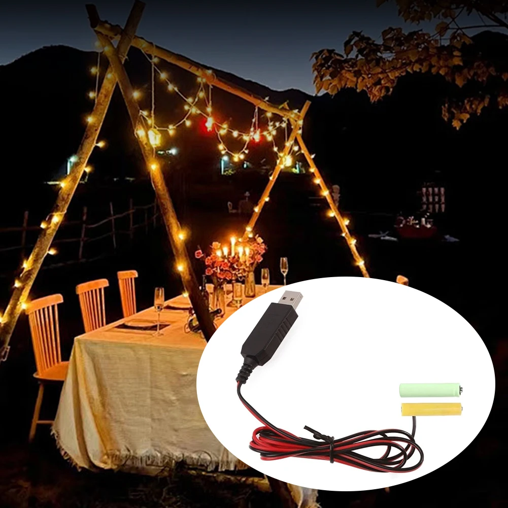 USB 5V To 3V AAA Battery Eliminator USB Power Supply Cable Eliminators Cord Replacement for Remote Control Radio LED Light