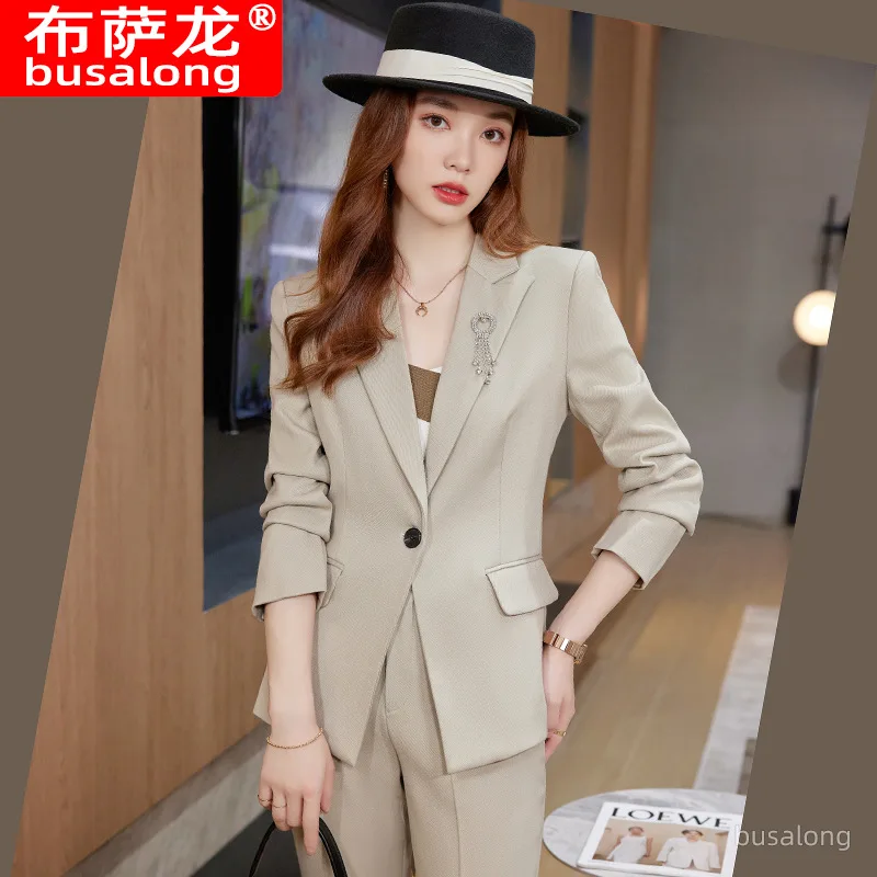 2022 New Autumn and Winter Long Sleeves Business Women's Clothing Suit Business Formal Wear White-Collar Workwear Graceful Fashi