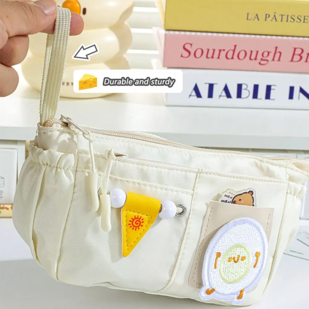 Novità con borsa per penne con toppe per formaggio Borsa per cancelleria di grande capacità a 10 strati Organizzatore di cancelleria per ufficio scolastico