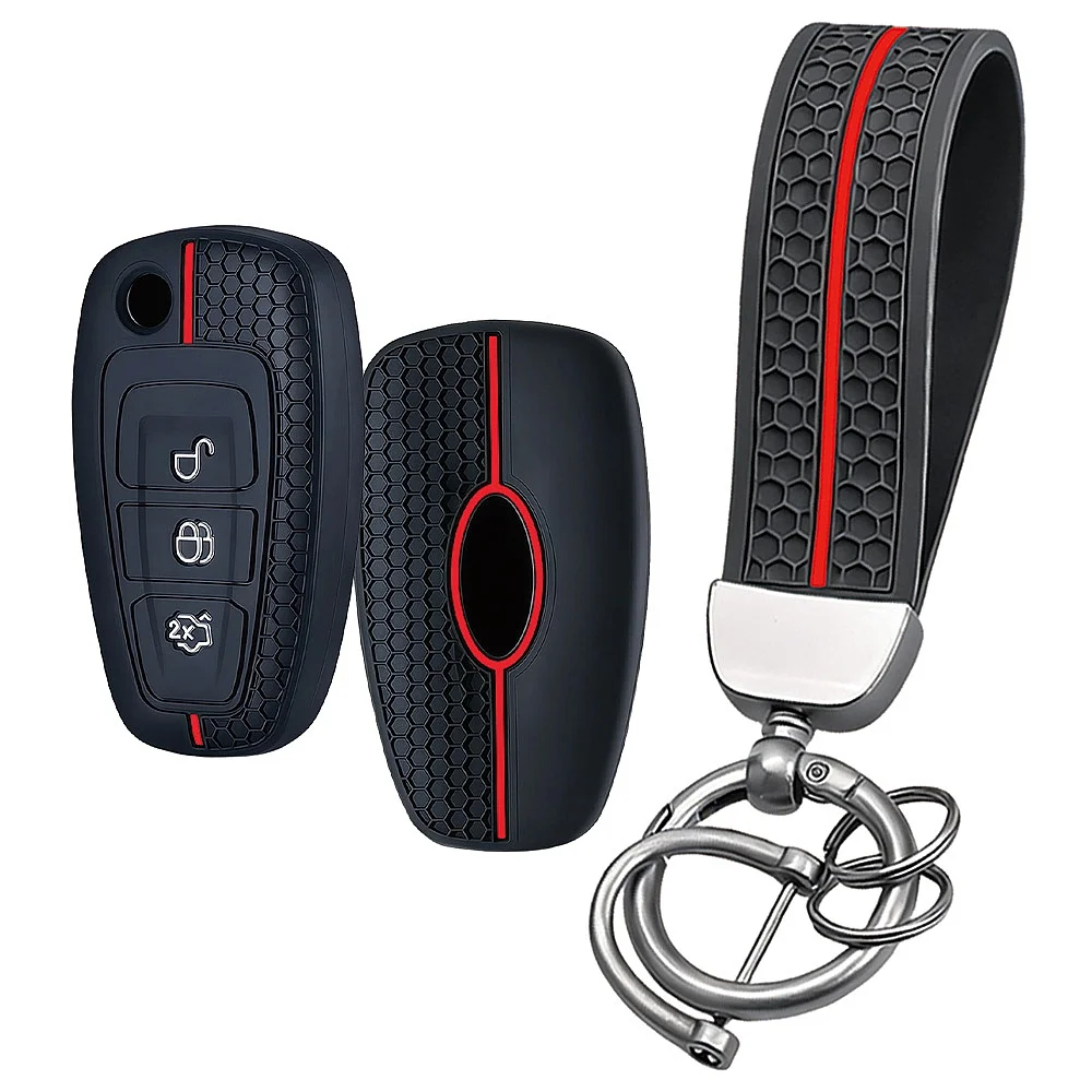 Silicone Car Key Fob Cover For Ford Focus Galaxy Mondeo Transit Auto Key Shell Remote Key Cover