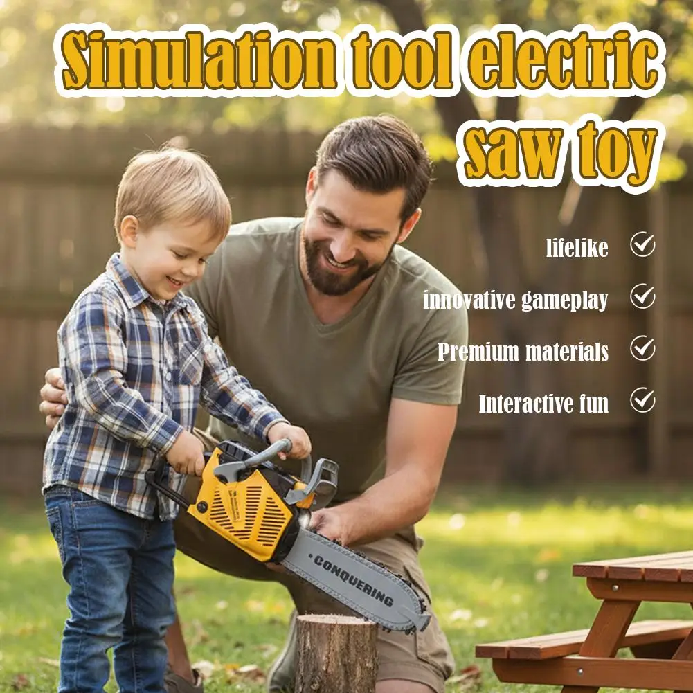 Juguete de motosierra para niños, herramienta de juego de simulación segura con sonido realista, sierra eléctrica de juguete para niños y niñas, herramienta de regalo DIY