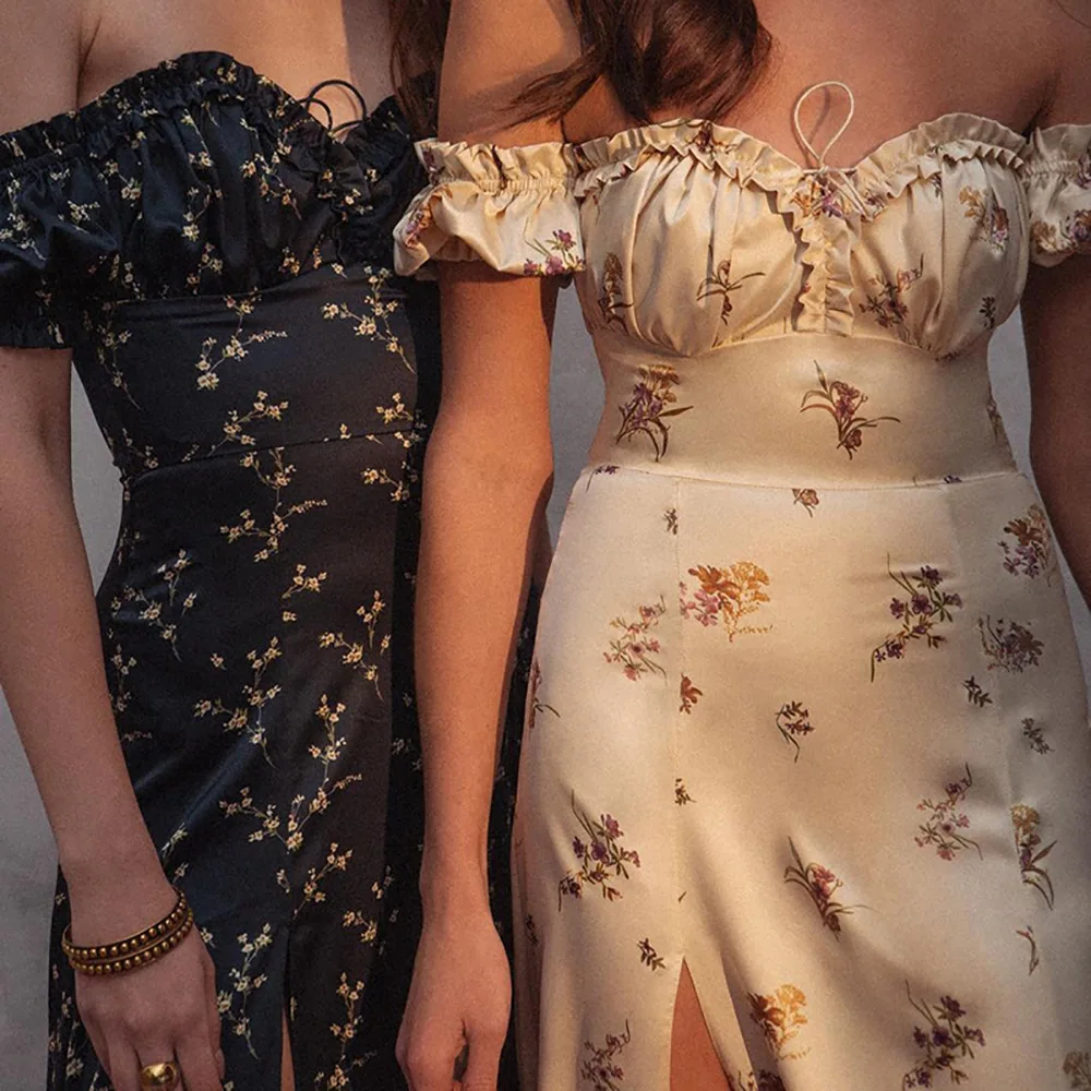 Dress Women spring/summer off shoulder strapless tall waist split fashionable Dresses Casual Vestidos dropshipping GHH8024