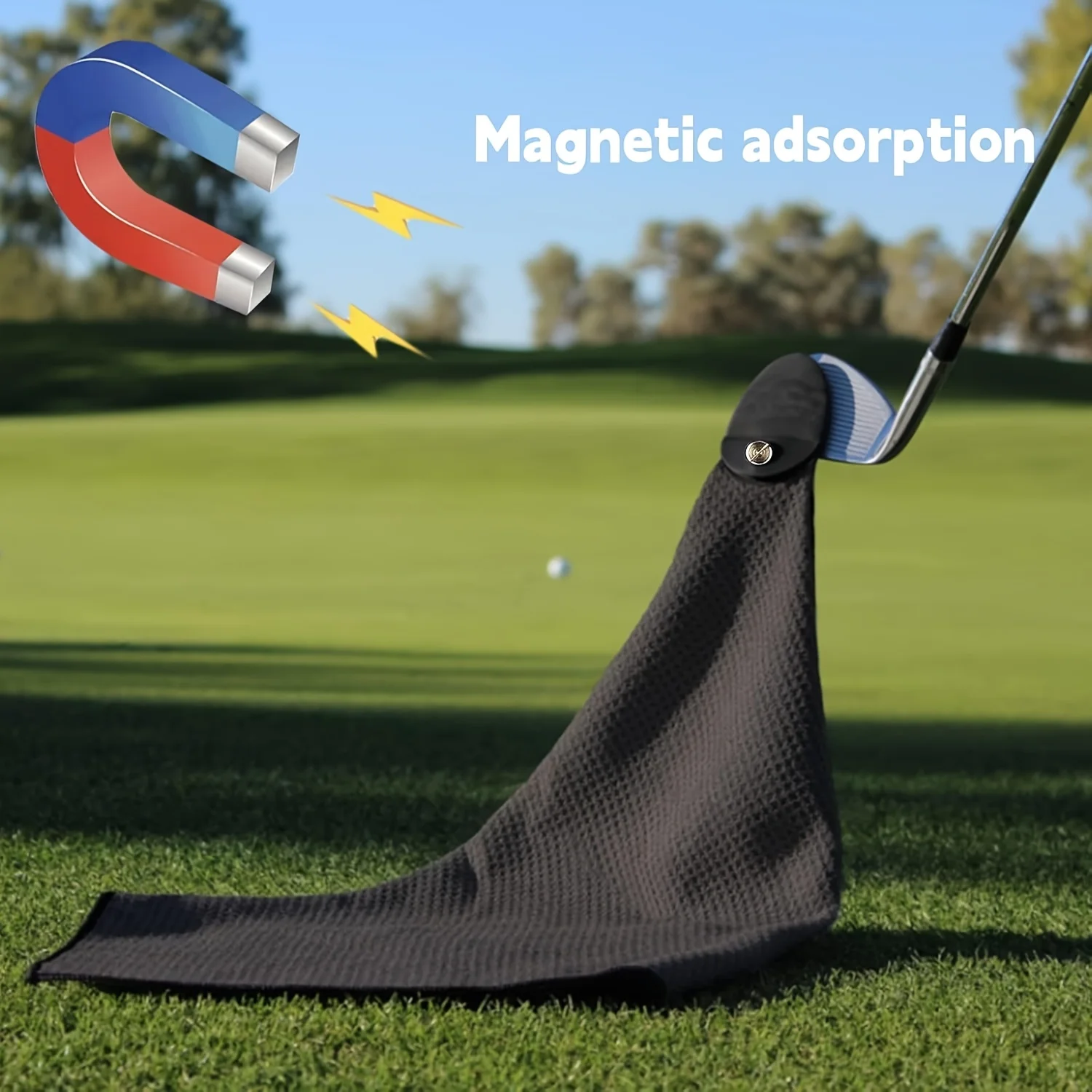 Golf Towel/ Available in Five Colors, Featuring a Premium Black Design Made of Top-Quality Microfiber,for Golf Carts Or Clubs