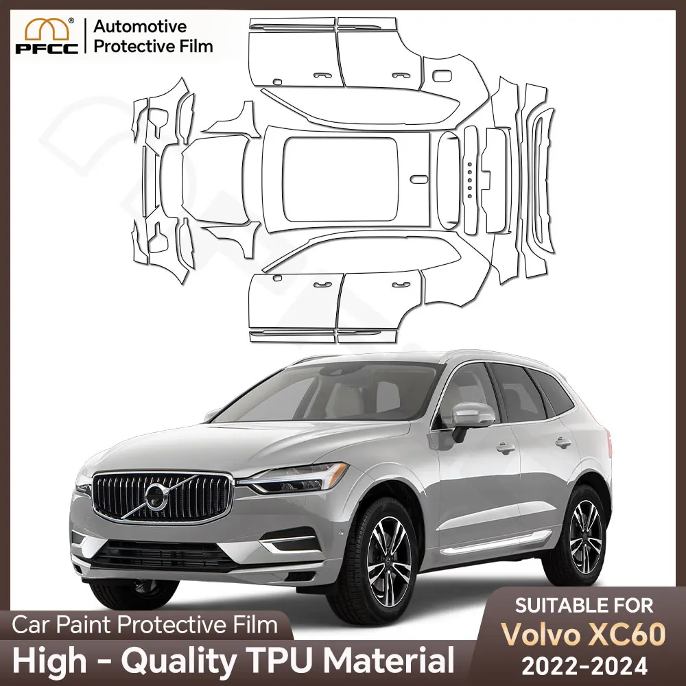 

PFCC Paint Protection Film for Volvo XC60 Inscription R Design 2022-2024 Pre Cut Clear Kit Bra PPF TPU 8.5mil Invisible Film