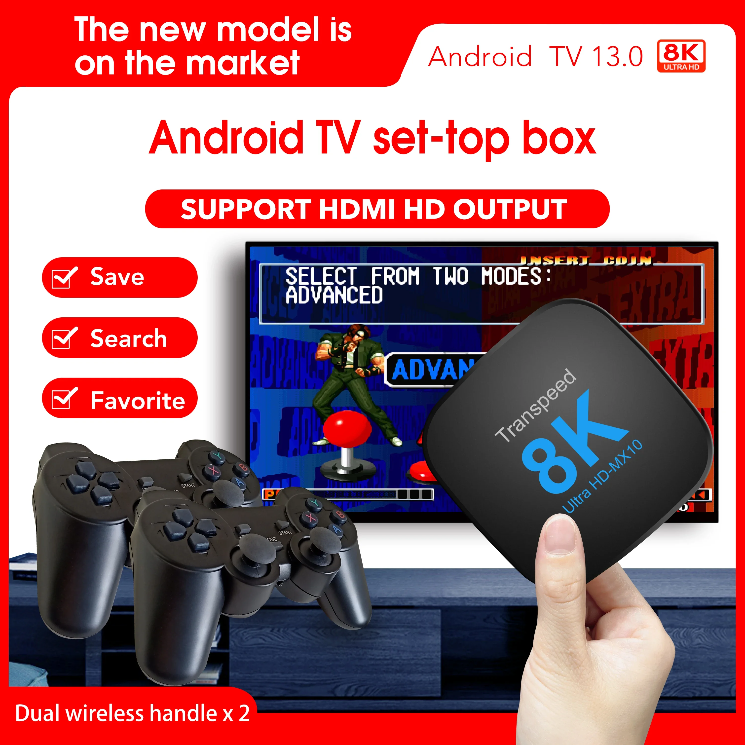 Transpeed Android 13 TV Box ATV Dual Wifi With TV Apps 8K Video