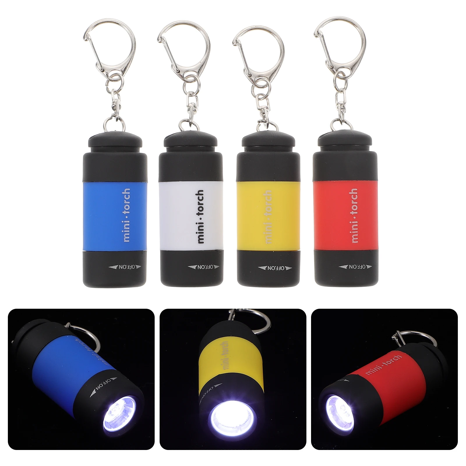 

4 Pcs Mini LED Flashlight Keychain Rechargeable Bright Small for Kids Compact Light USB Portable Outdoor Camping Gear Handheld