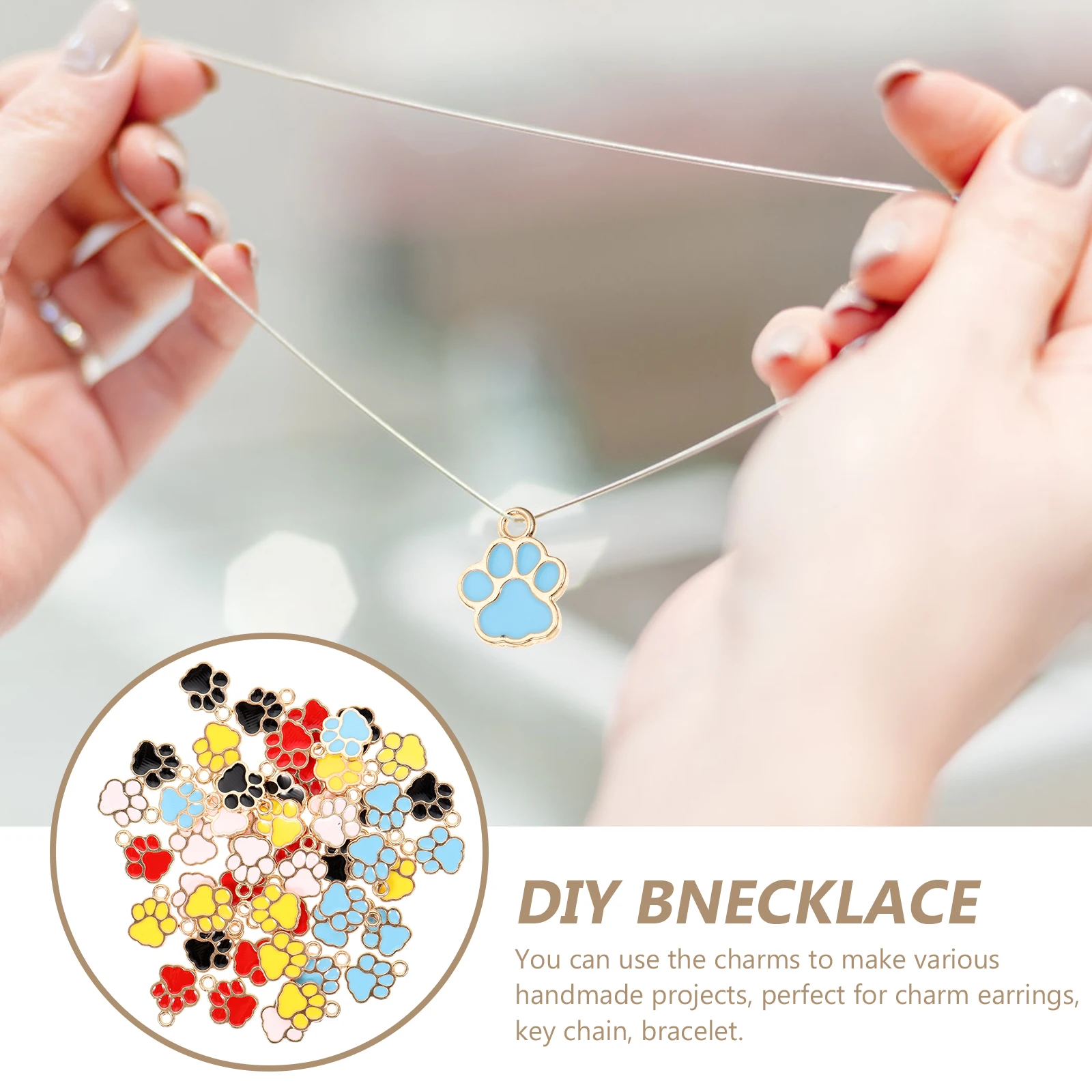 

50Pcs Smooth Safe Claw Pendants for Handmade Jewelry Necklace Earring Keychain Sweater Chain Accessories Necklace Making Kit