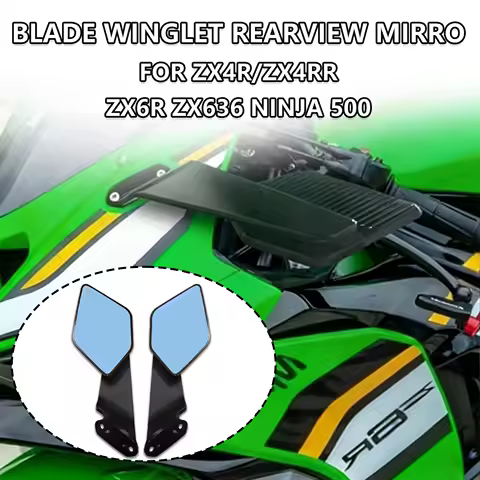 Motorcycle Blade-type Rearview mirror Side Mirrors Wind Wing Adjustable Rotating For Kawasaki ZX4R ZX4RR ZX6R ZX636 NINJA 500