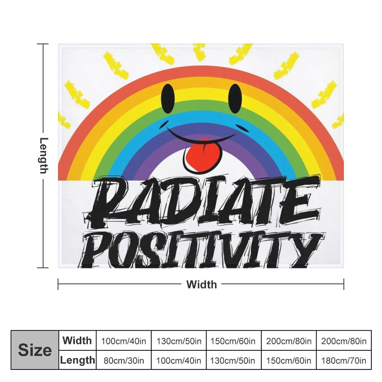 Radiate Positivity Throw Blanket Cute bed plaid Summer Beddings Blankets