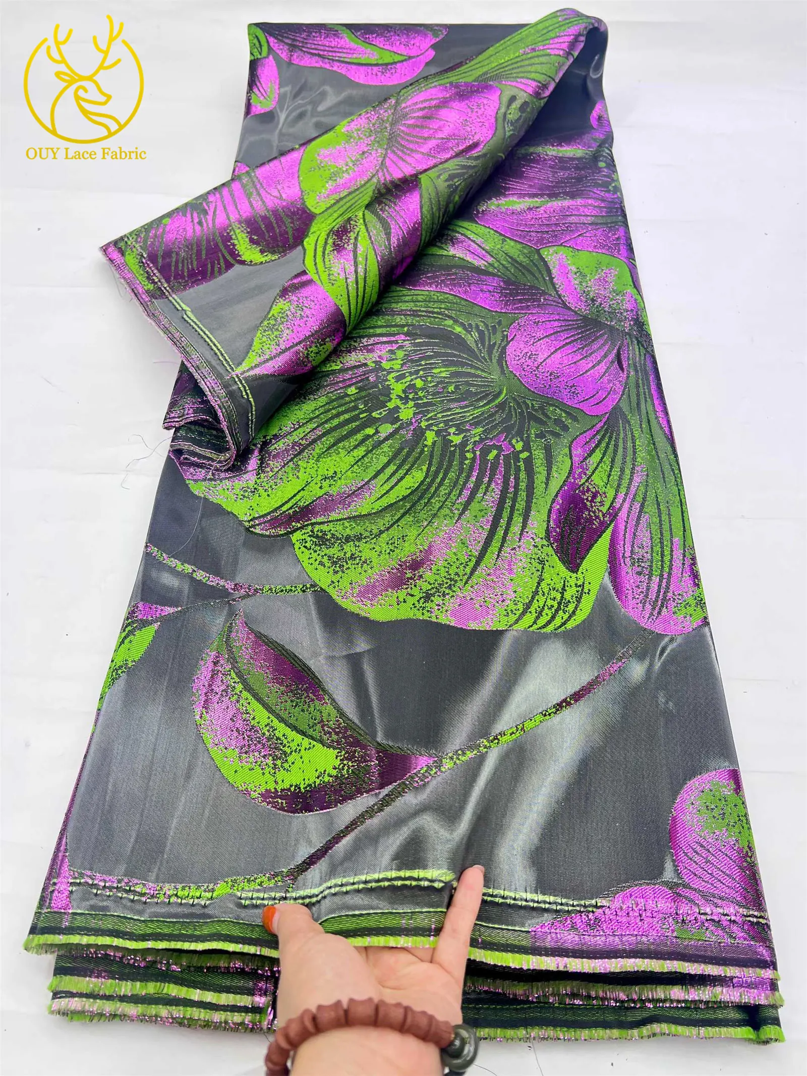 2026 Afrikanischer Vergoldeter Brokat-Spitzenstoff für Damen Nigerianische Französische Jacquard-Tüllspitze Hochzeits- und Abendkleider Hohe Qualität – Detail 8