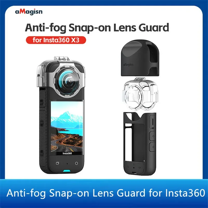 Anti-Fog Snap-on Lens Guard Protective Case Drop-proof Sports Camera Accessories for Insta360 X3