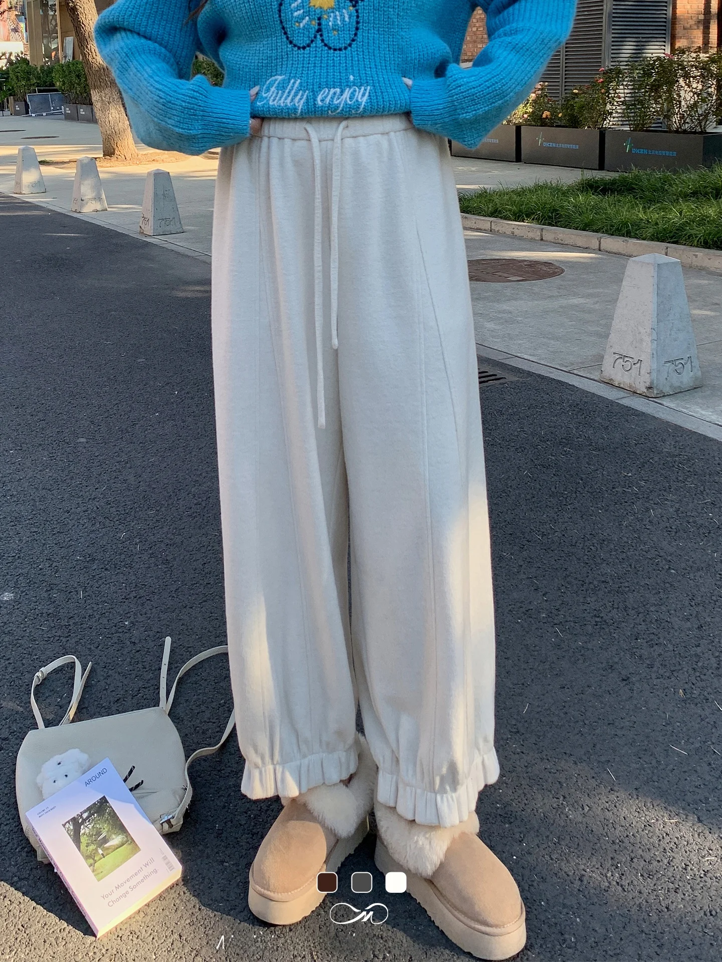 

Женские повседневные свободные брюки Maxixe больших размеров с широкими штанинами, длиной 7/8, с высокой талией, из полиэфирного волокна, для полных женщин, утягивающие