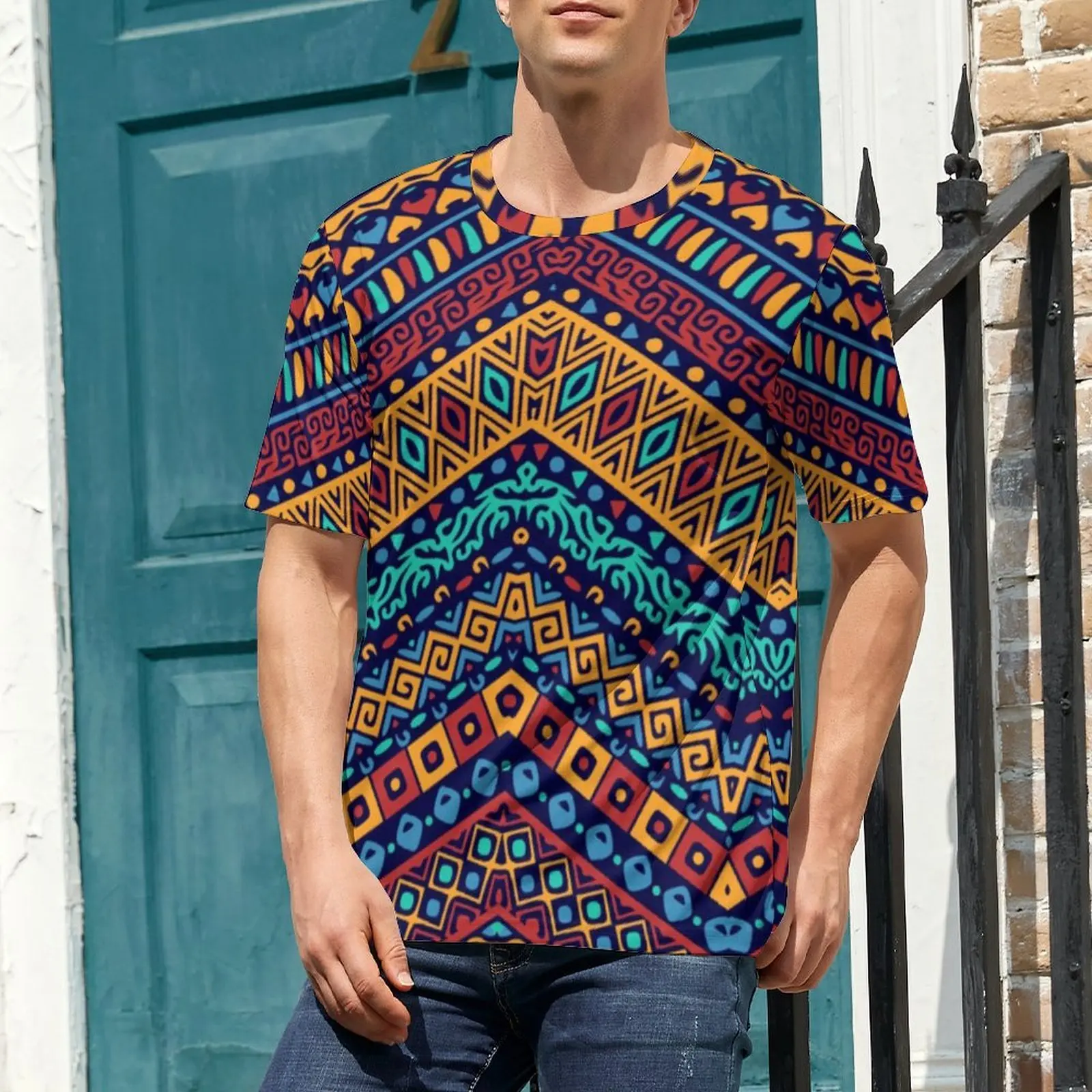 Man African Tribal T Shirt Vintage Print Vintage T-Shirts Short Sleeve Graphic Tops Hot Sale Original Funny Oversized Top Tees