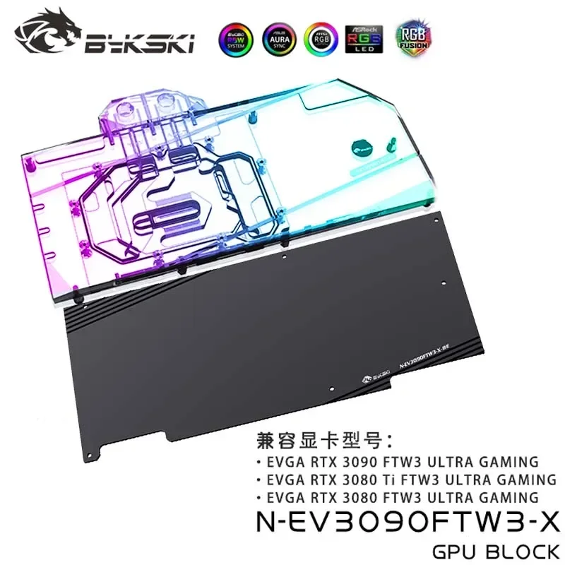 

Bykski GPU Water Block For EVGA RTX3090/3080/3080ti FTW3 ULTRA GAMING Graphic Card Radiator,EVGA VGA Cooler