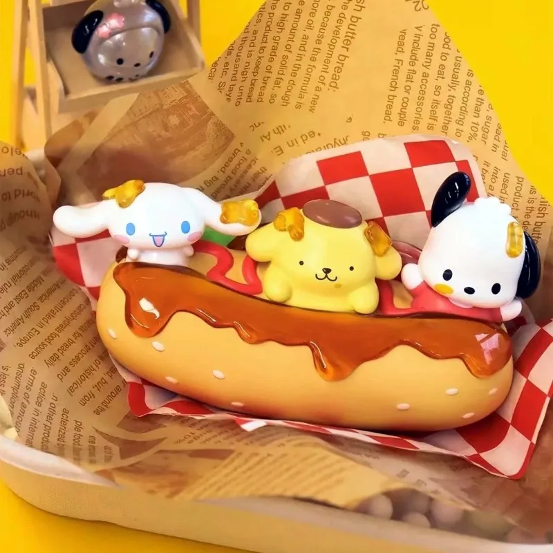 

Genuine Sanrio Delicious Hot Dog Series Cinnamoroll And Pom Pom Purin Hot Dog Cute Model Hangcard Gift Car Decoration Gift