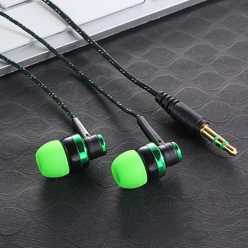 3.5mm náilon tecer cabo fone de ouvido com fio fone de ouvido estéreo fone de ouvido com microfone para portátil smartphone presentes