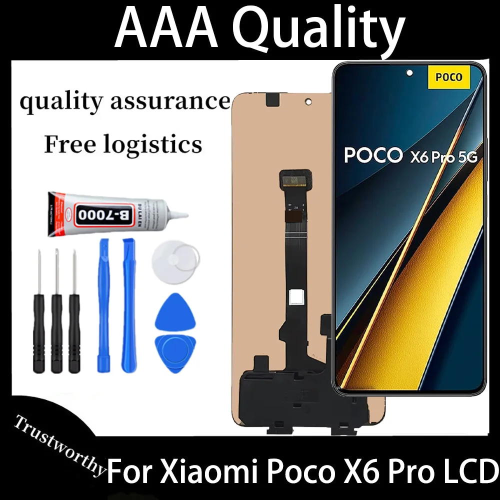 Pantalla Lcd AMOLED de 6,67 pulgadas para Xiaomi Poco X6 Pro, montaje de digitalizador con pantalla táctil de repuesto para pantalla PocoX6 Pro 2311DRK48G