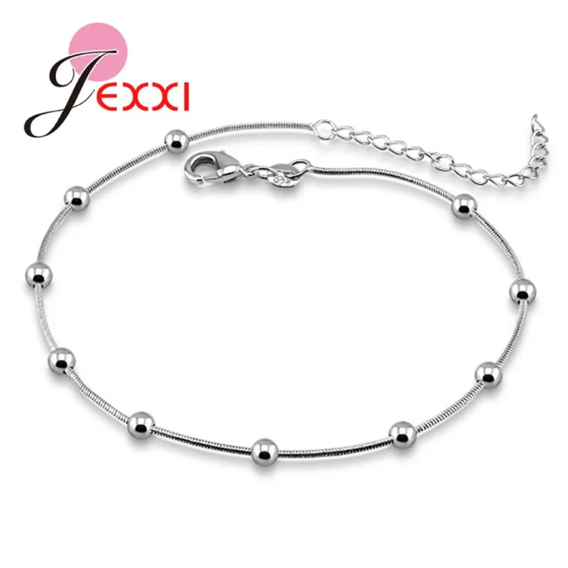 Women New 925 Sterling Silver Beads Pendant Bracelets & Bangles Hot Fashion Hand Chains For Girls Valentines\'Day Gifts