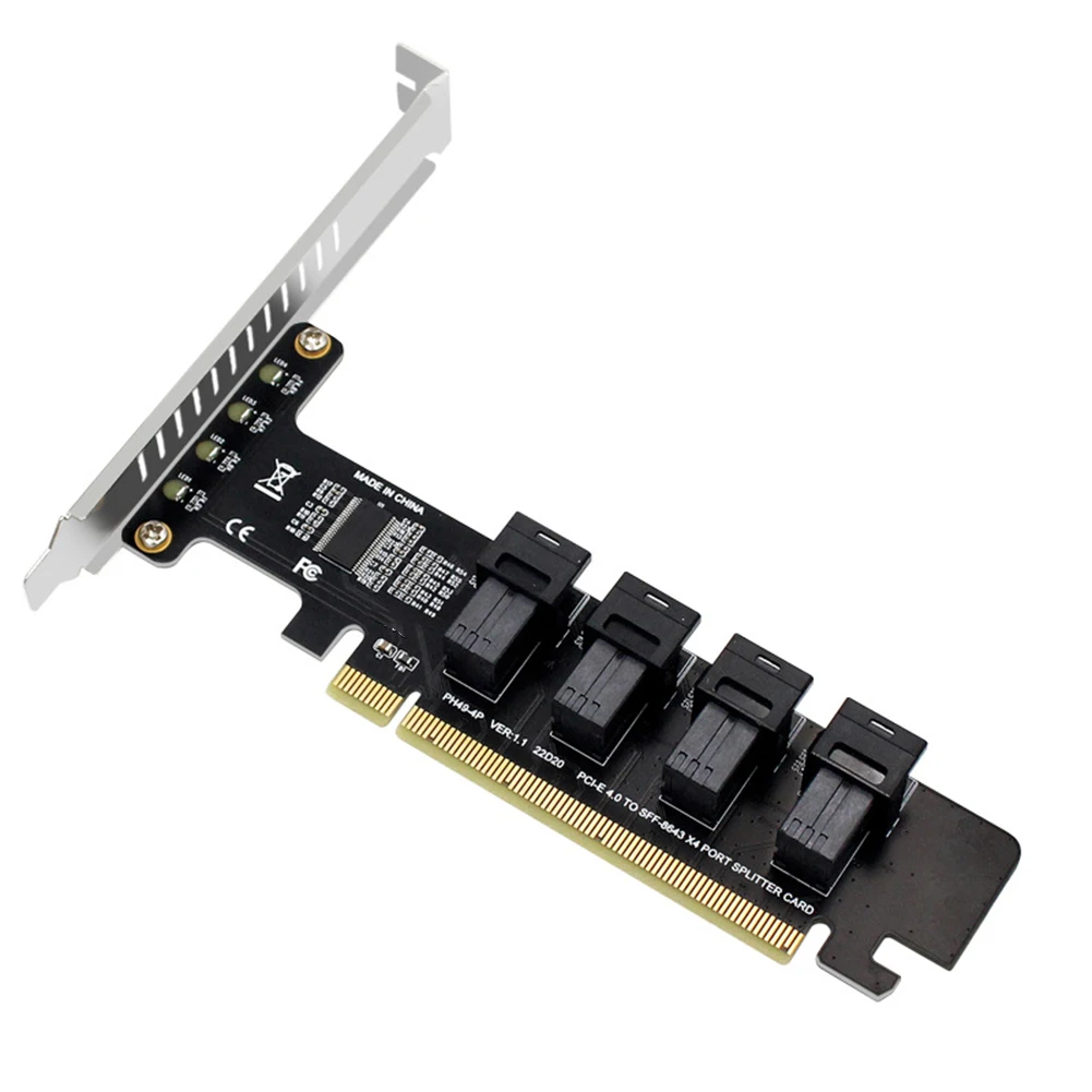 

PCIeX16 To 4-port U.2 SFF-8639 Expansion Card PCI-E 16X To 4 Ports U.2 SFF-8643/8639 Split Card for Computer