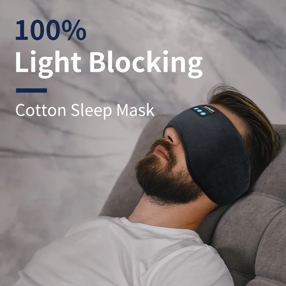 Eye Mask Headphones Bluetooth Sleep Mask for Women Men, Comfortable Cotton Sleeping Mask Headphones Headset Free Shipping