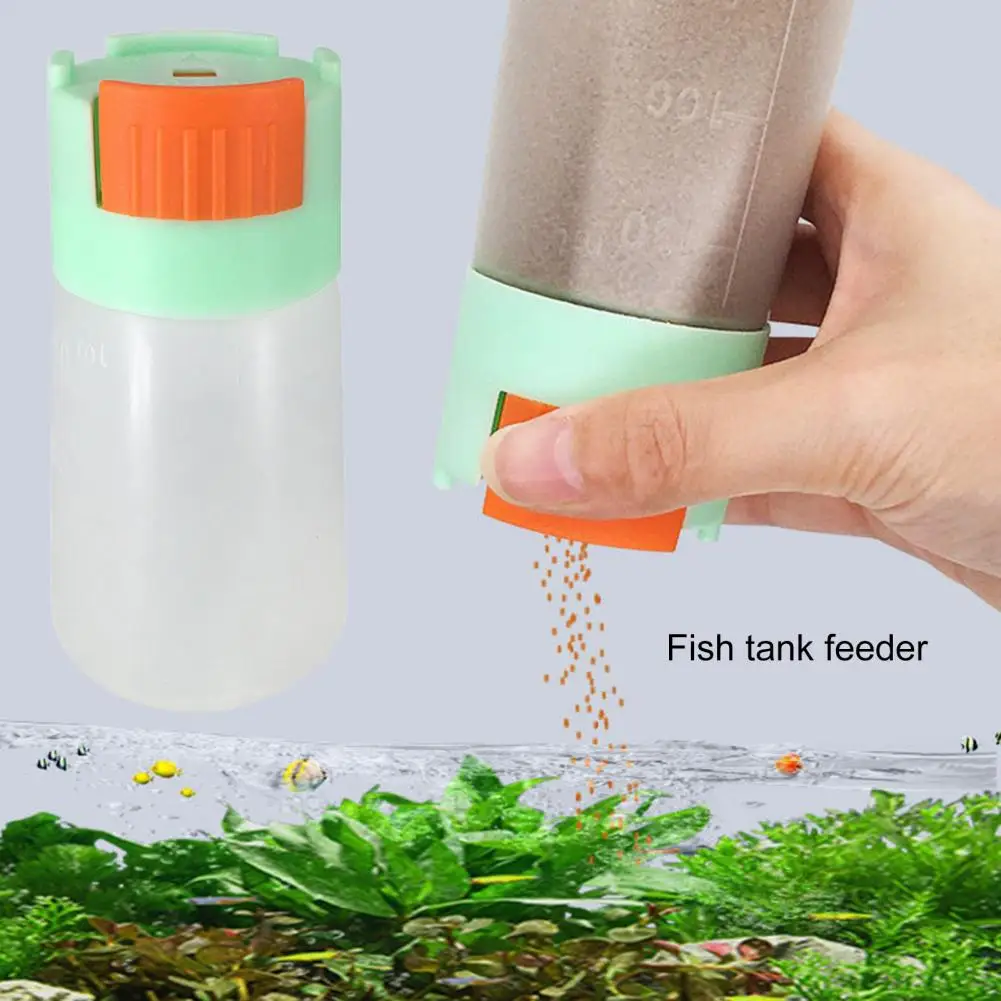 150ml Useful with Scale Moisture-proof Long-Lasting Fish Shrimp Food Dispenser Storage Bottle Fish Food Holder Feed Fish