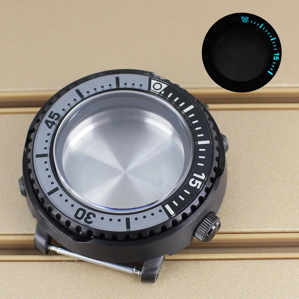 43.3 مللي متر 20ATM غواص ساعة حافظة C3 الحافة الياقوت الزجاج ل وزارة الدفاع التونة المعلبة NH35 NH36 NH38 4R36 حركة أسود/أبيض أجزاء حلقة