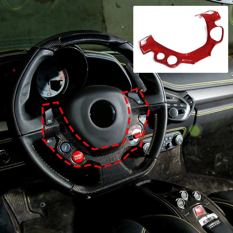 

For Ferrari 458 2011-2016 Car Steering Wheel Button Decorative Frame True Carbon Fiber Automotive Modification Accessories