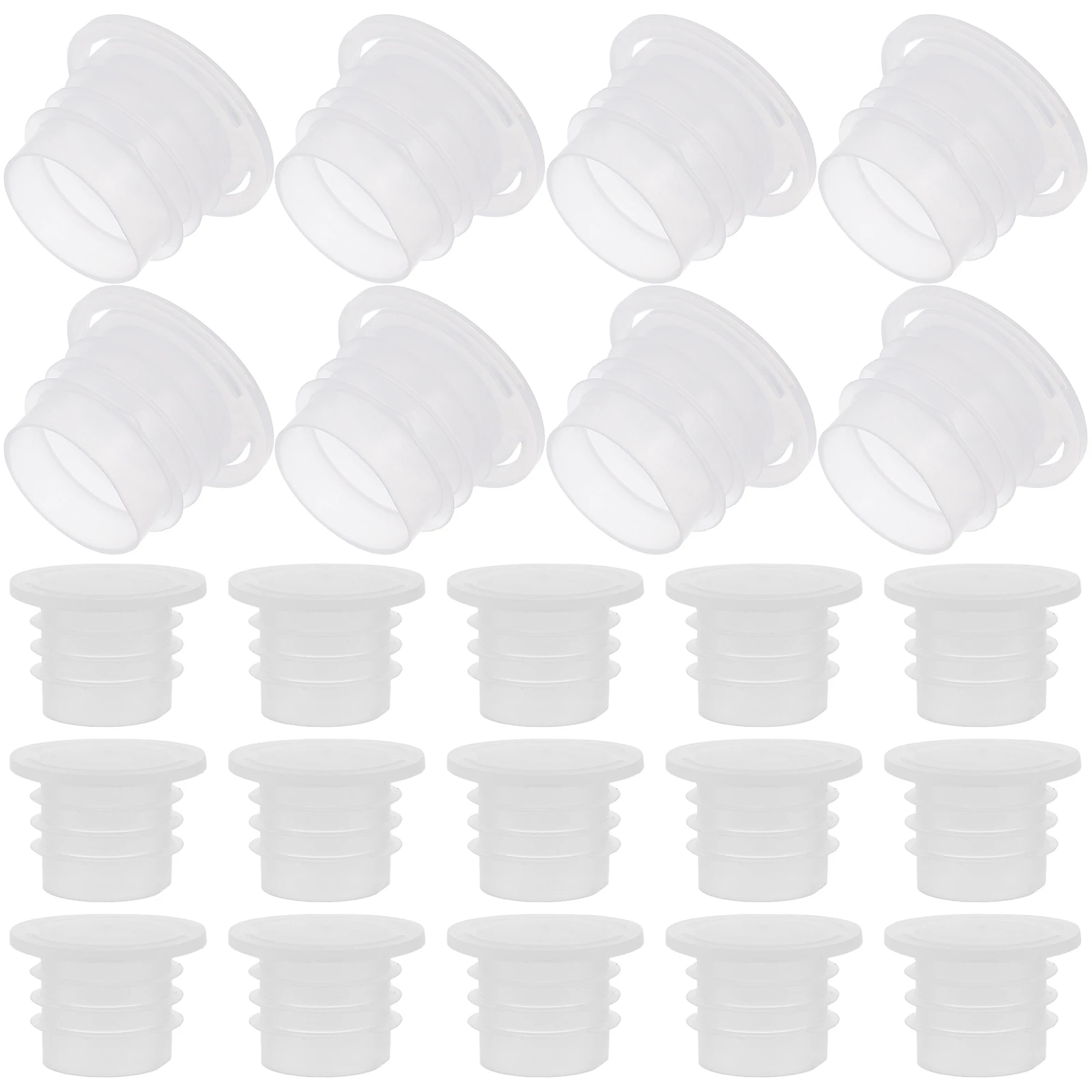 100 Pcs Plastic Plug Bottle Cap Stopper Clear Salt Shaker Plug Sealer Stoppers for Tubes Planters Water Bottles Leakproof Design