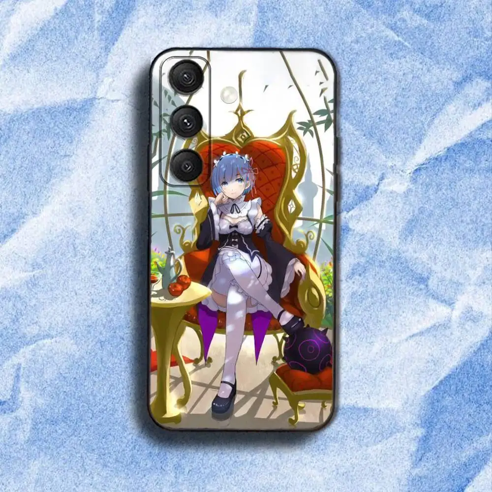 Funda de teléfono Rem R-Re Z-Zero-S Anime para Samsung S 25,24,23,22,30,21,10,9,Ultra,Plus,Lite,FE,4,5G, funda blanda negra