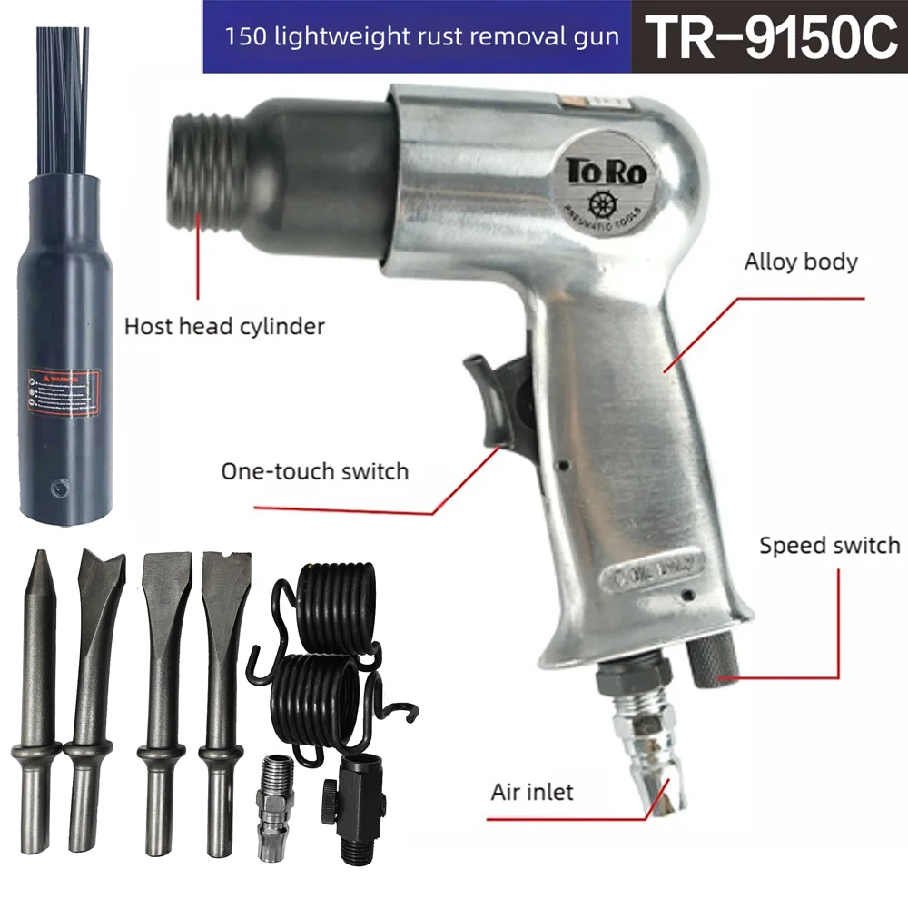 Air Pneumatic Slag Removing Tool C-19 Needle Scaler Pistol Grip Rust Paint Slag Corrosion Removing Deburring Tool Needle Scaler