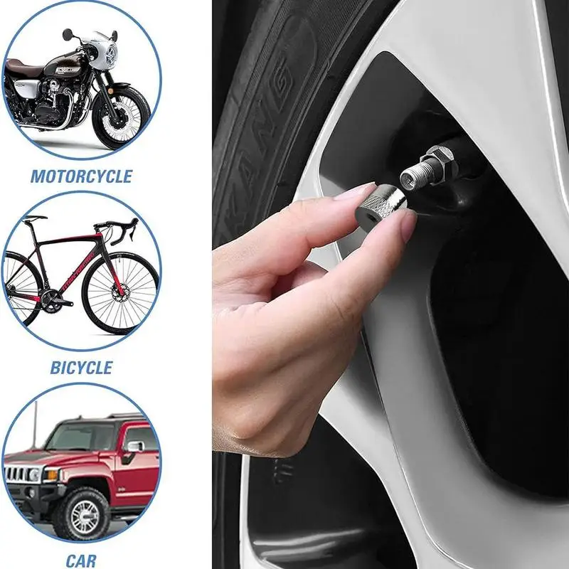 Car Tire Valve Caps Screw-On Airtight Seal Valve Caps With Rubber Ring Seal 12 PCS Tire Valve Stem Caps For Motorcycle SUVs