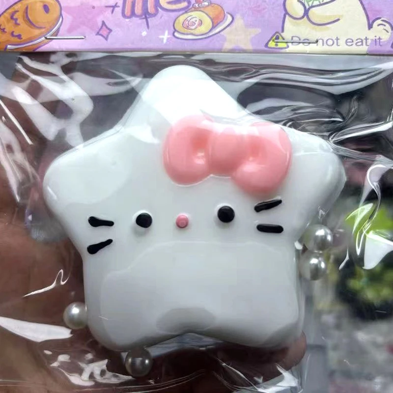 Cute Five-Pointed Hello Kitty Toy Mochi Pinching Toy Slow Rebound Toys Decompression Toys Stress Release Hand Relax Gift