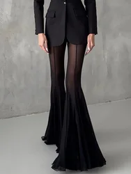 Women Hollow Out Jacket Matching Sets, Spring Summer Casual Long Sleeve Fashion Outfit, 2025 Deep V Neck Trousers Ladies Suits