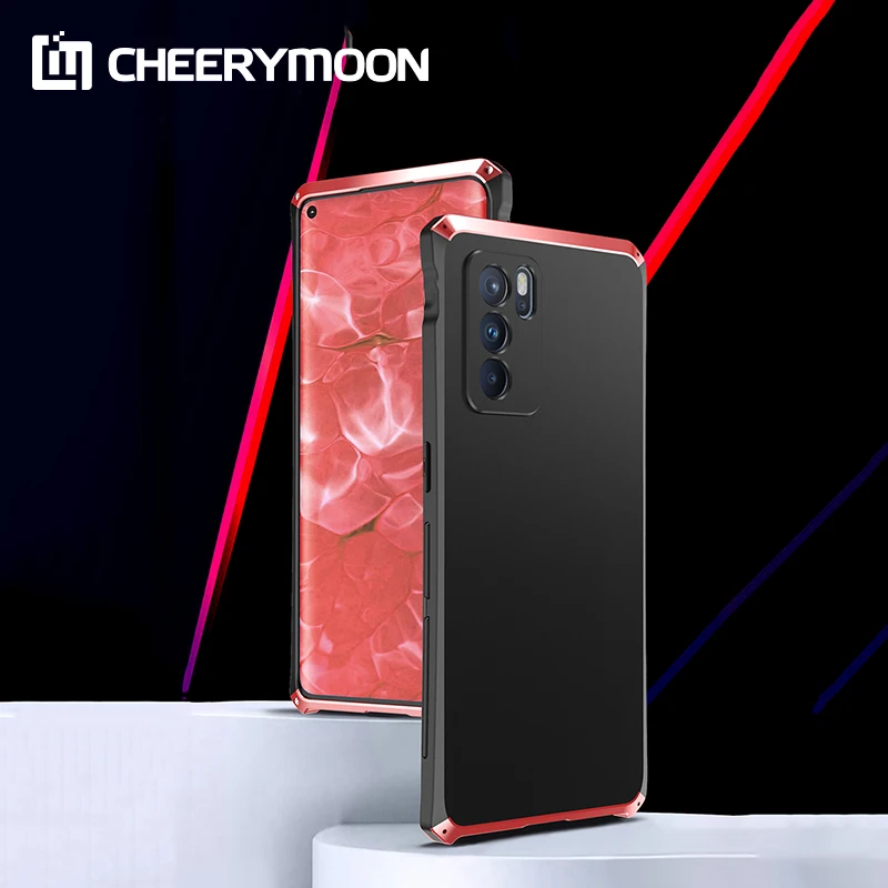 

Hot! Anti-fall Metal Frame PC Back For OPPO Reno6 PRO Aluminum Alloy Bumper Case For OPPO Reno 6 Pro Reno6PRO Cover