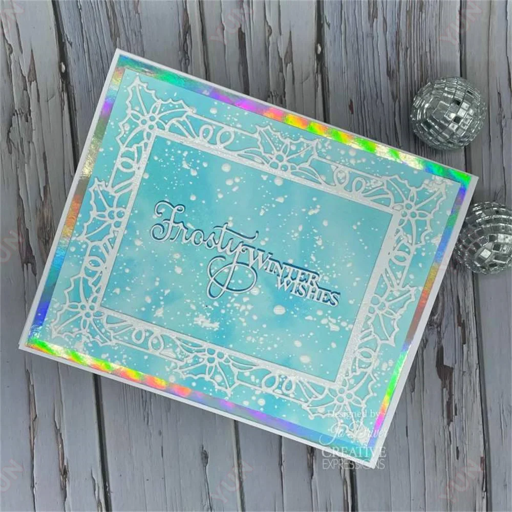 المعادن قطع يموت froبها بنفسك فروستي الشتاء Wishes الحرفية يموت سكرابوكينغ ورقة كرافت اليدوية جعل ألبوم بطاقة #3