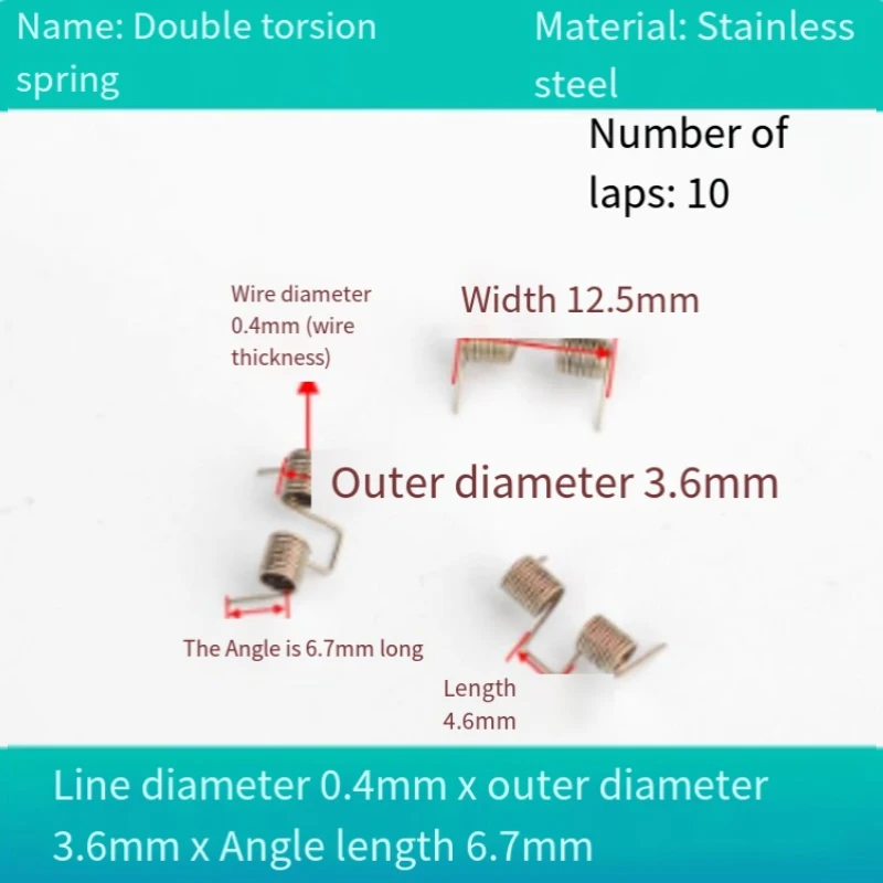 1/2 STUKS x 1 Pack Dubbele Torsieveer 0.3mm/0.5 ~ 1.2mm Draad Diameter 5/6/8mm Buiten D Sterke Torsieveer