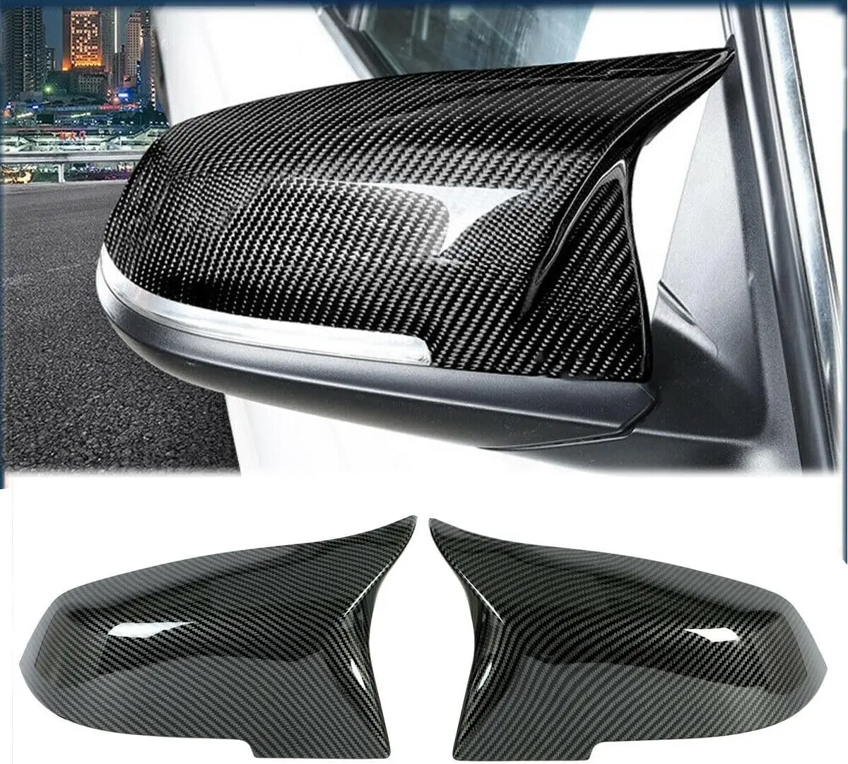 

Carbon Exterior Replacement For BMW F20 F22 F23 F30 F31 F32 F33 F36 F87 M2 X1 E84 Hight quality style ABS Horn Rear View Mirro