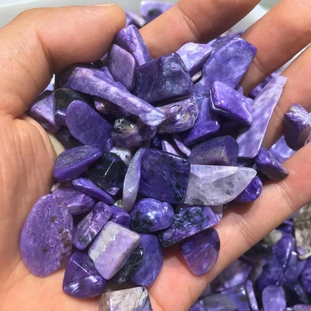 Natural Charoite Healing Crystal Purple Charoite Tumbled Stone