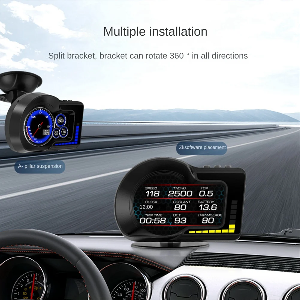 F15 Auto Display HD GPS HUD Car Tachometer Digital Speedometer Vehicle Head-Up Display Universal