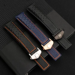 For Heuer TAG Watch Carlisla/Jingqian/Monaco Square Racing Cowhide Watch Strap for Huawei GT Universal Lea-ther Watch Strap 22mm