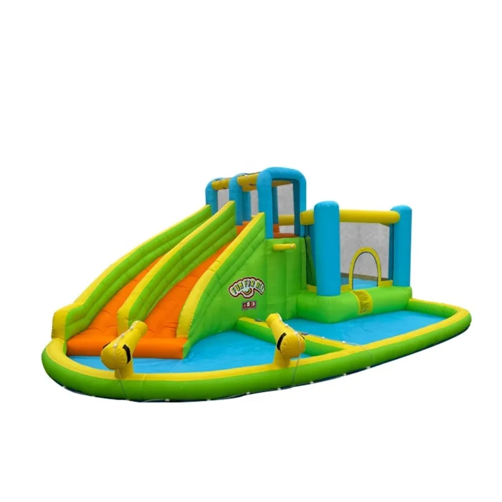 Multi-functional Durable Double Slide Funny Kid Toy Inflatable Bounce House Inflatable Bouncy Jumping  Trampoline Combo Castle