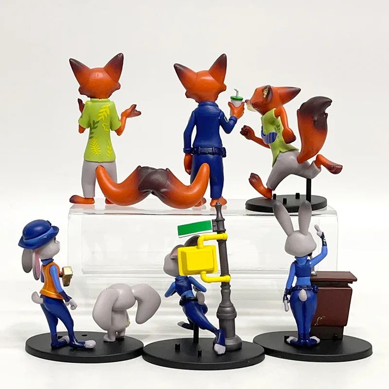 6 models of crazy Animal City: Utopia, Nick the Fox, Judy the Rabbit, toy figurines, blind box collectible dolls, plush toys