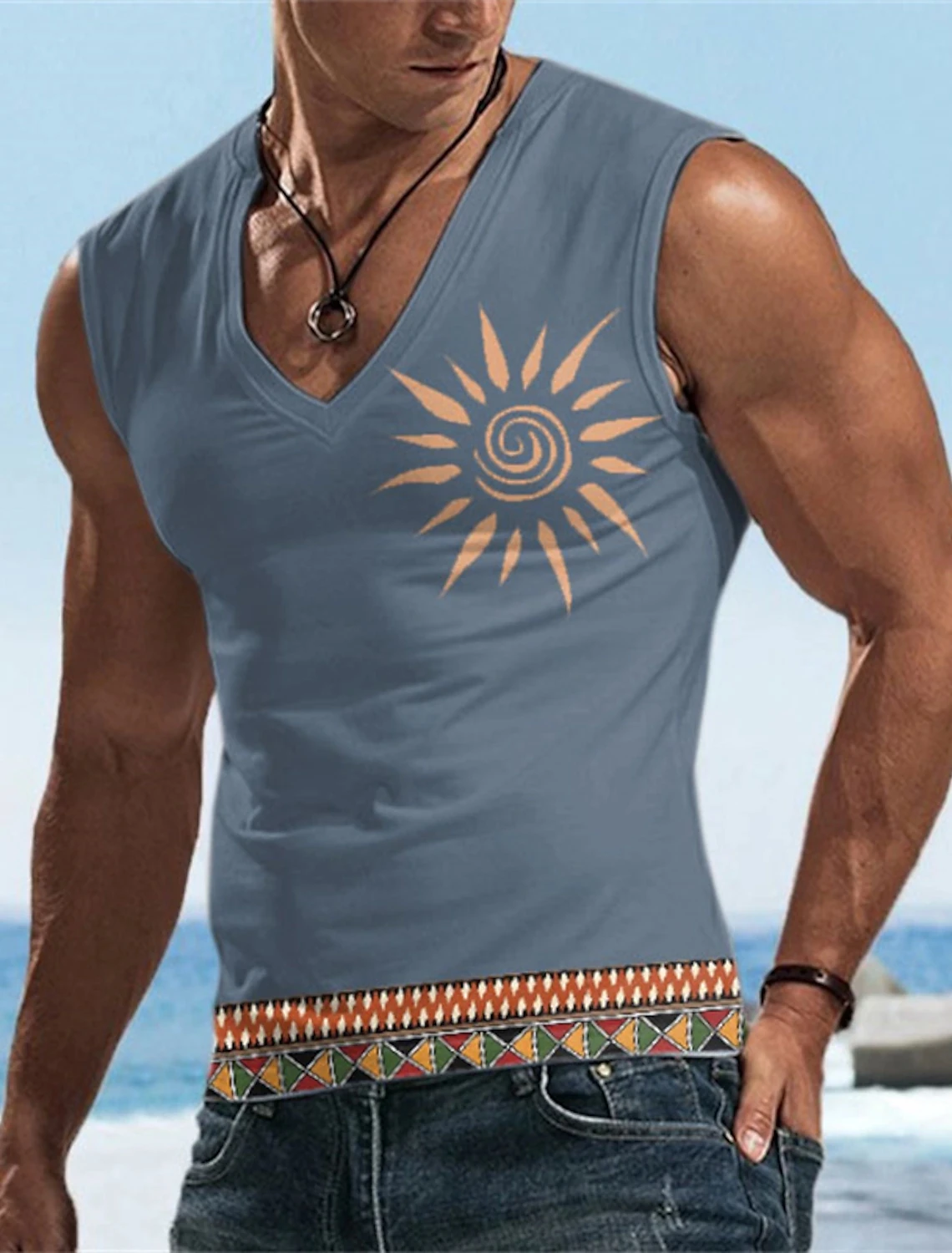 Men's Tank Top Sleeveless T-Shirt Pattern Print Summer Sports Running Gym Designer Casual Muscle Sleeveless Clothing 3D Printed - Image 4
