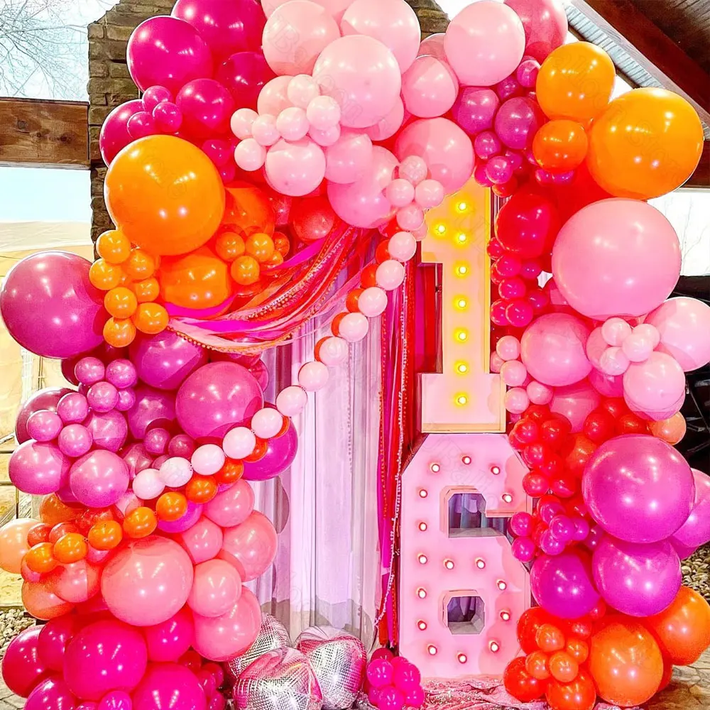 40 Stück rosa orange Luftballons Metall Gold Orange hellrosa Latexballons für Braut Babyparty Geburtstag Hochzeit Party Dekor – Detail 5