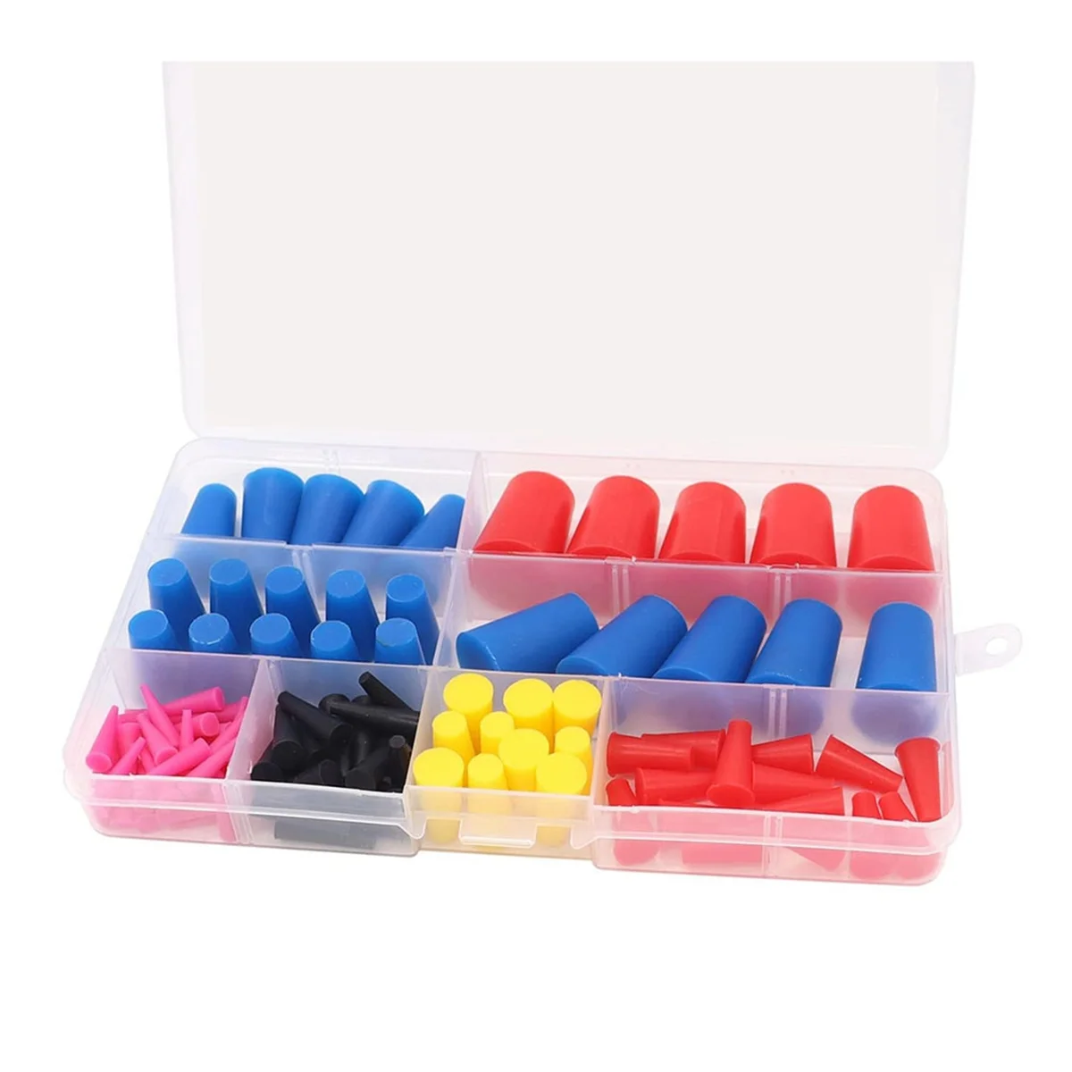 

105Pcs 1/16Inch to 5/8Inch Silicone Rubber Tapered Plug Assortment Kits for Masking Off Holes During Powder Coating