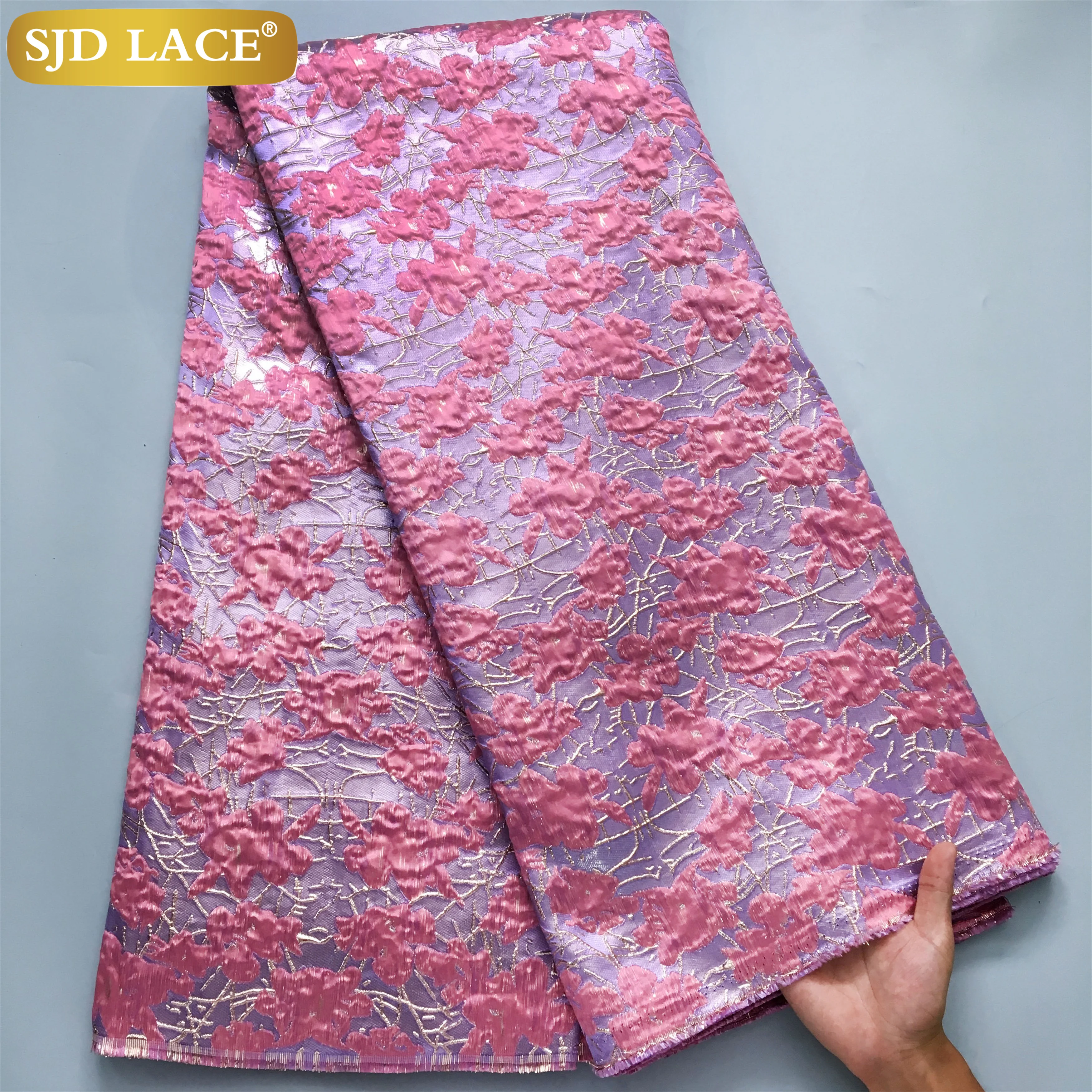 SJD LACE Jacquard Lace Brocade 2024 Latest Organza Tulle African Gilded Lace Fabric French Nigerian For Women Dresses Sew A3960