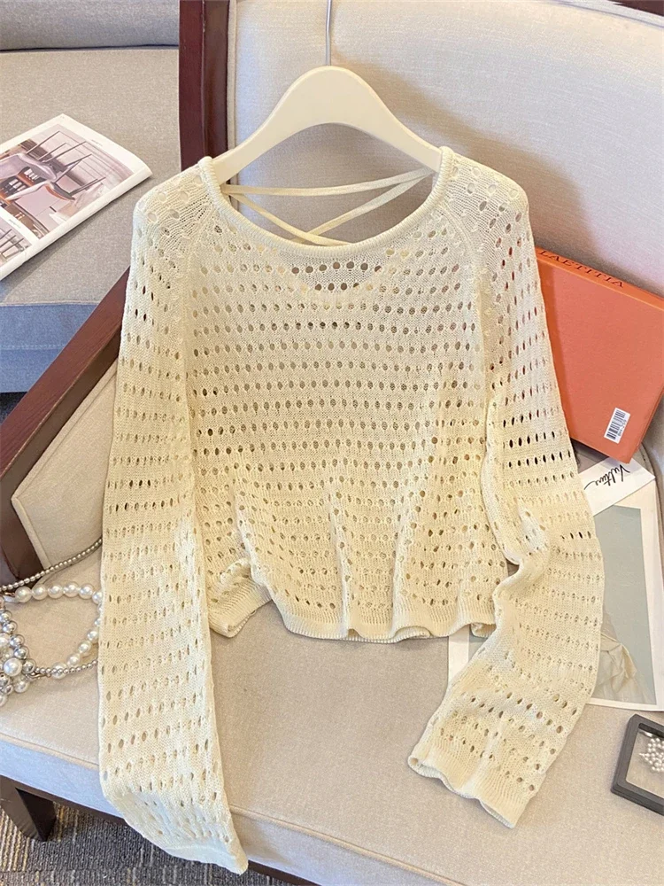 

Sweater Women Spring Pullover Girls Sweater Oversize Knitted Summer Tops Vintage Long Sleeve Fall Female Outerwear Knitting Thin